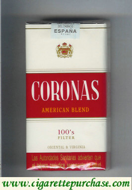 Coronas 100s filter American Blend cigarettes